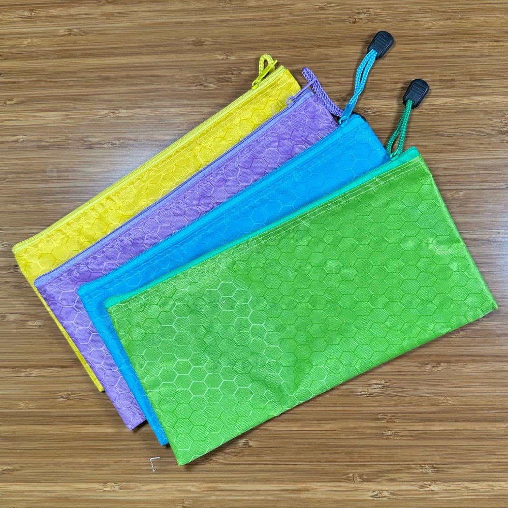 Colorful Zippered Pouches Set of 4